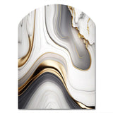 Abstract Geode Marble Waves Grey I - Asymmetric Metal Wall Art