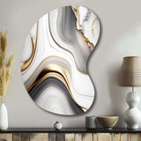 Abstract Geode Marble Waves Grey I - Asymmetric Metal Wall Art