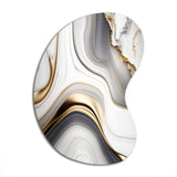 Abstract Geode Marble Waves Grey I - Asymmetric Metal Wall Art