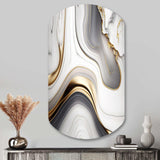 Abstract Geode Marble Waves Grey I - Asymmetric Metal Wall Art