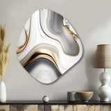 Abstract Geode Marble Waves Grey I - Asymmetric Metal Wall Art