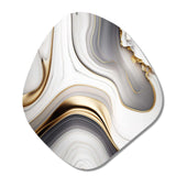 Abstract Geode Marble Waves Grey I - Asymmetric Metal Wall Art