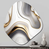 Abstract Geode Marble Waves Grey I - Asymmetric Metal Wall Art