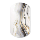 Abstract Geode Marble Waves Grey III - Asymmetric Metal Wall Art