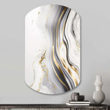 Abstract Geode Marble Waves Grey III - Asymmetric Metal Wall Art