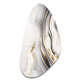 Abstract Geode Marble Waves Grey III - Asymmetric Metal Wall Art