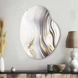 Abstract Geode Marble Waves Grey III - Asymmetric Metal Wall Art