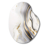 Abstract Geode Marble Waves Grey III - Asymmetric Metal Wall Art