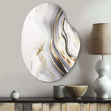 Abstract Geode Marble Waves Grey III - Asymmetric Metal Wall Art