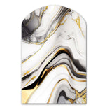 Abstract Geode Marble Waves Grey IV - Asymmetric Metal Wall Art