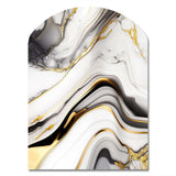 Abstract Geode Marble Waves Grey IV - Asymmetric Metal Wall Art