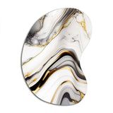 Abstract Geode Marble Waves Grey IV - Asymmetric Metal Wall Art