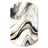 Abstract Geode Marble Waves Grey IV - Asymmetric Metal Wall Art