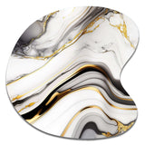 Abstract Geode Marble Waves Grey IV - Asymmetric Metal Wall Art