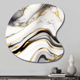 Abstract Geode Marble Waves Grey IV - Asymmetric Metal Wall Art