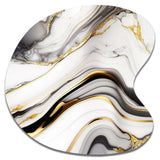 Abstract Geode Marble Waves Grey IV - Asymmetric Metal Wall Art