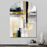 Abstract Transitional Shapes Black IV - Asymmetric Metal Wall Art