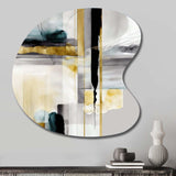 Abstract Transitional Shapes Black IV - Asymmetric Metal Wall Art