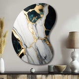 Abstract Geode Gold And Green Marble I - Asymmetric Metal Wall Art