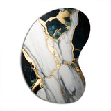 Abstract Geode Gold And Green Marble I - Asymmetric Metal Wall Art