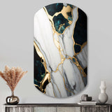 Abstract Geode Gold And Green Marble I - Asymmetric Metal Wall Art