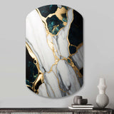 Abstract Geode Gold And Green Marble I - Asymmetric Metal Wall Art