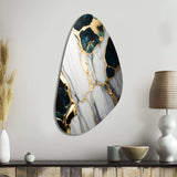 Abstract Geode Gold And Green Marble I - Asymmetric Metal Wall Art