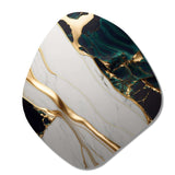 Abstract Geode Gold And Green Marble II - Asymmetric Metal Wall Art