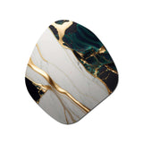 Abstract Geode Gold And Green Marble II - Asymmetric Metal Wall Art