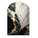 Abstract Geode Gold And Green Marble III - Asymmetric Metal Wall Art