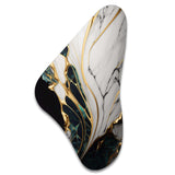 Abstract Geode Gold And Green Marble III - Asymmetric Metal Wall Art