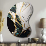 Abstract Geode Gold And Green Marble III - Asymmetric Metal Wall Art