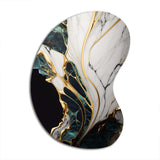 Abstract Geode Gold And Green Marble III - Asymmetric Metal Wall Art