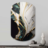 Abstract Geode Gold And Green Marble III - Asymmetric Metal Wall Art