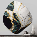 Abstract Geode Gold And Green Marble III - Asymmetric Metal Wall Art