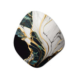 Abstract Geode Gold And Green Marble III - Asymmetric Metal Wall Art