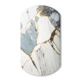 Abstract Geode Gold And White Marble I - Asymmetric Metal Wall Art