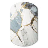 Abstract Geode Gold And White Marble I - Asymmetric Metal Wall Art