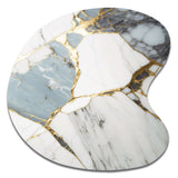 Abstract Geode Gold And White Marble I - Asymmetric Metal Wall Art