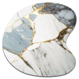 Abstract Geode Gold And White Marble I - Asymmetric Metal Wall Art