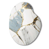 Abstract Geode Gold And White Marble I - Asymmetric Metal Wall Art