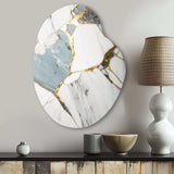 Abstract Geode Gold And White Marble I - Asymmetric Metal Wall Art