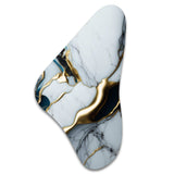 Abstract Geode Gold And White Marble II - Asymmetric Metal Wall Art