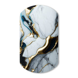 Abstract Geode Gold And White Marble II - Asymmetric Metal Wall Art