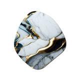 Abstract Geode Gold And White Marble II - Asymmetric Metal Wall Art