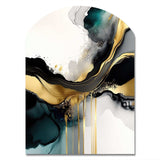 Abstract Geode Marble White And Gold V - Asymmetric Metal Wall Art