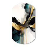 Abstract Geode Marble White And Gold V - Asymmetric Metal Wall Art