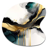 Abstract Geode Marble White And Gold V - Asymmetric Metal Wall Art