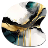 Abstract Geode Marble White And Gold V - Asymmetric Metal Wall Art