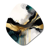 Abstract Geode Marble White And Gold V - Asymmetric Metal Wall Art